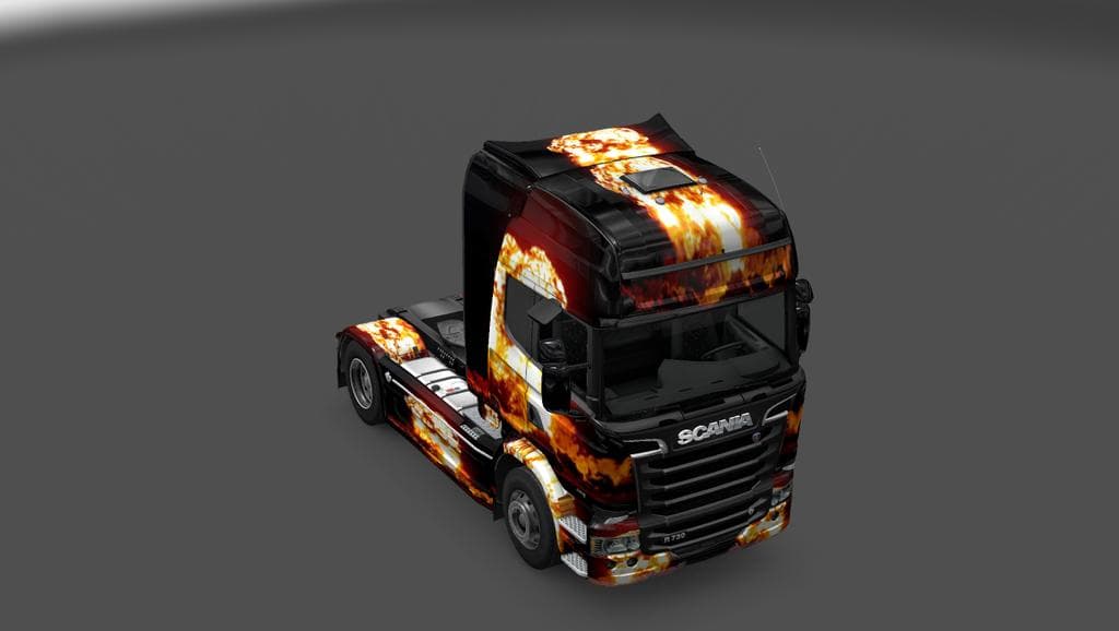 SCANIA STREAMLINE FLAME SKIN 1.22 – Skins mod for Euro Truck Simulator 2