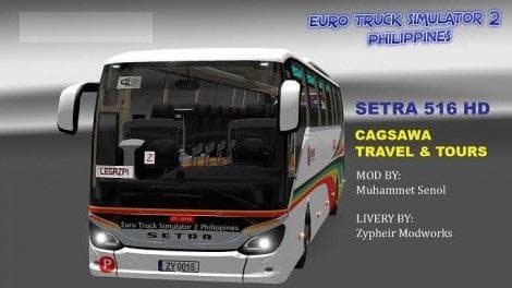 CAGSAWA BUS LIVERY ONLY (SETRA 516 HDH) V1 – Skins mod for Euro Truck Simulator 2