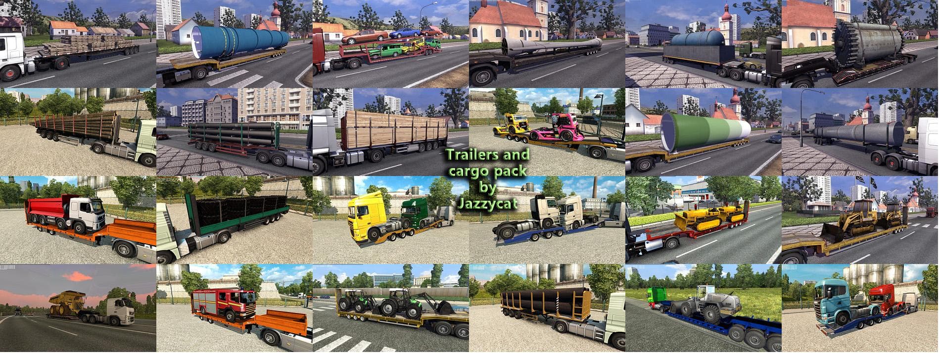 TRAILERS AND CARGO PACK BY JAZZYCAT V3.7 - ETS2 mods download – trailers screenshot 2