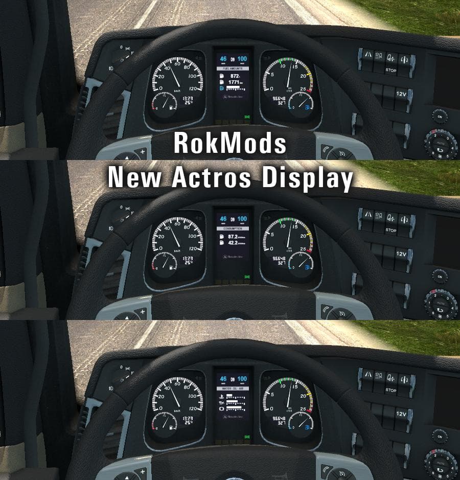 NEW MERCEDES ACTROS DISPLAY – Parts mod for Euro Truck Simulator 2