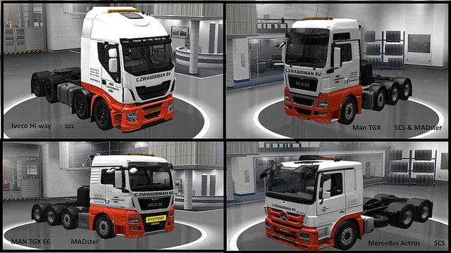 SKIN PACK C.ZWAGERMAN 1.22 - ETS2 mods download – skins screenshot 2