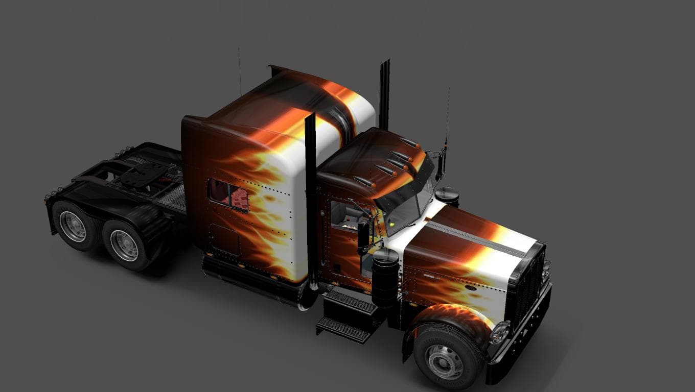 PETERBILT 389 FLAME SKIN 1.22 – Skins mod for Euro Truck Simulator 2