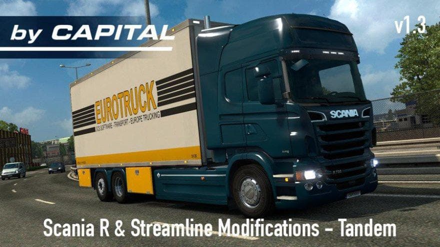 SCANIA R & STREAMLINE RJL + TANDEM V3.0 1.22 – Parts mod for Euro Truck Simulator 2