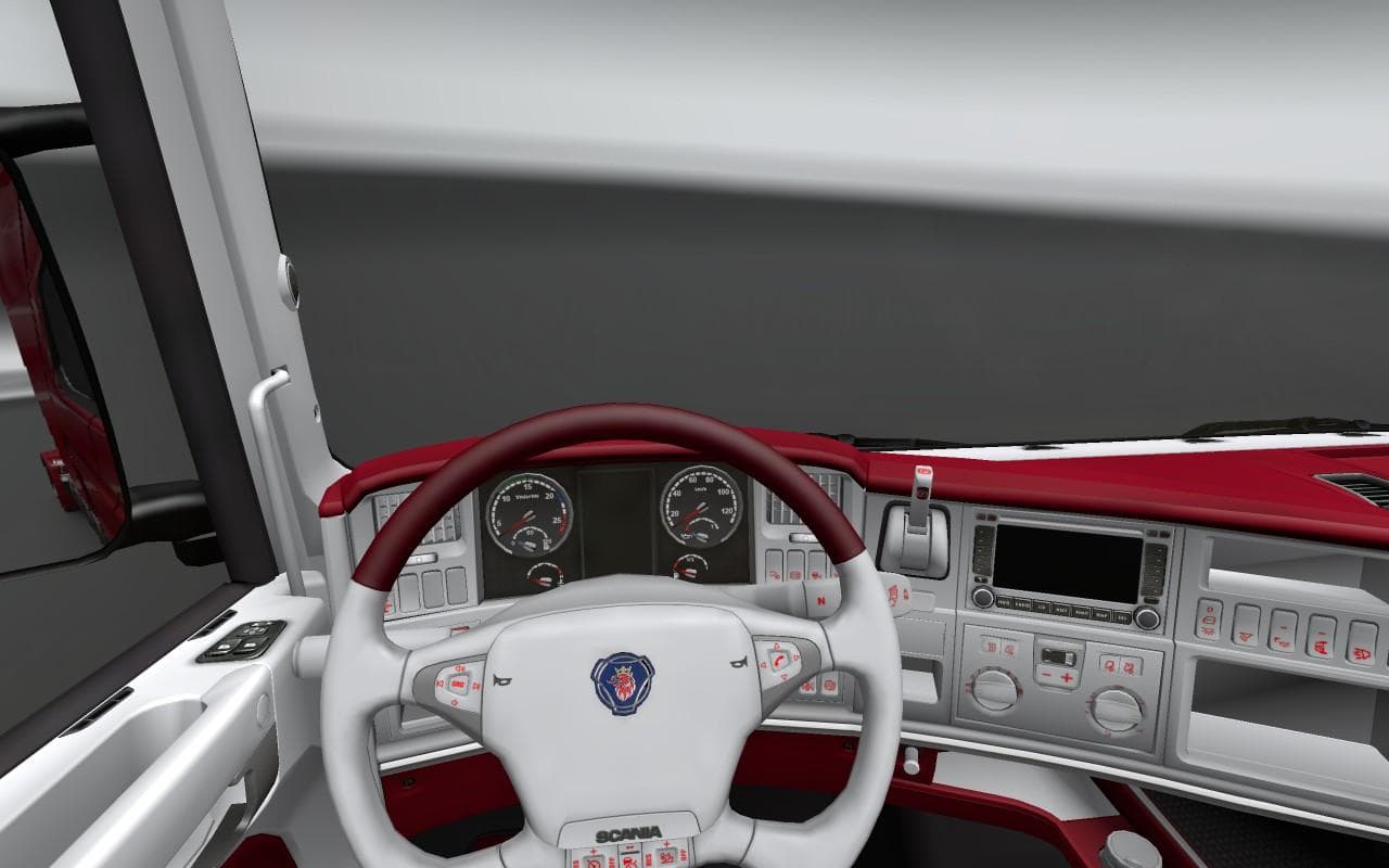 SCANIA WHITE RED INTERIOR 1.22 – Other mod for Euro Truck Simulator 2