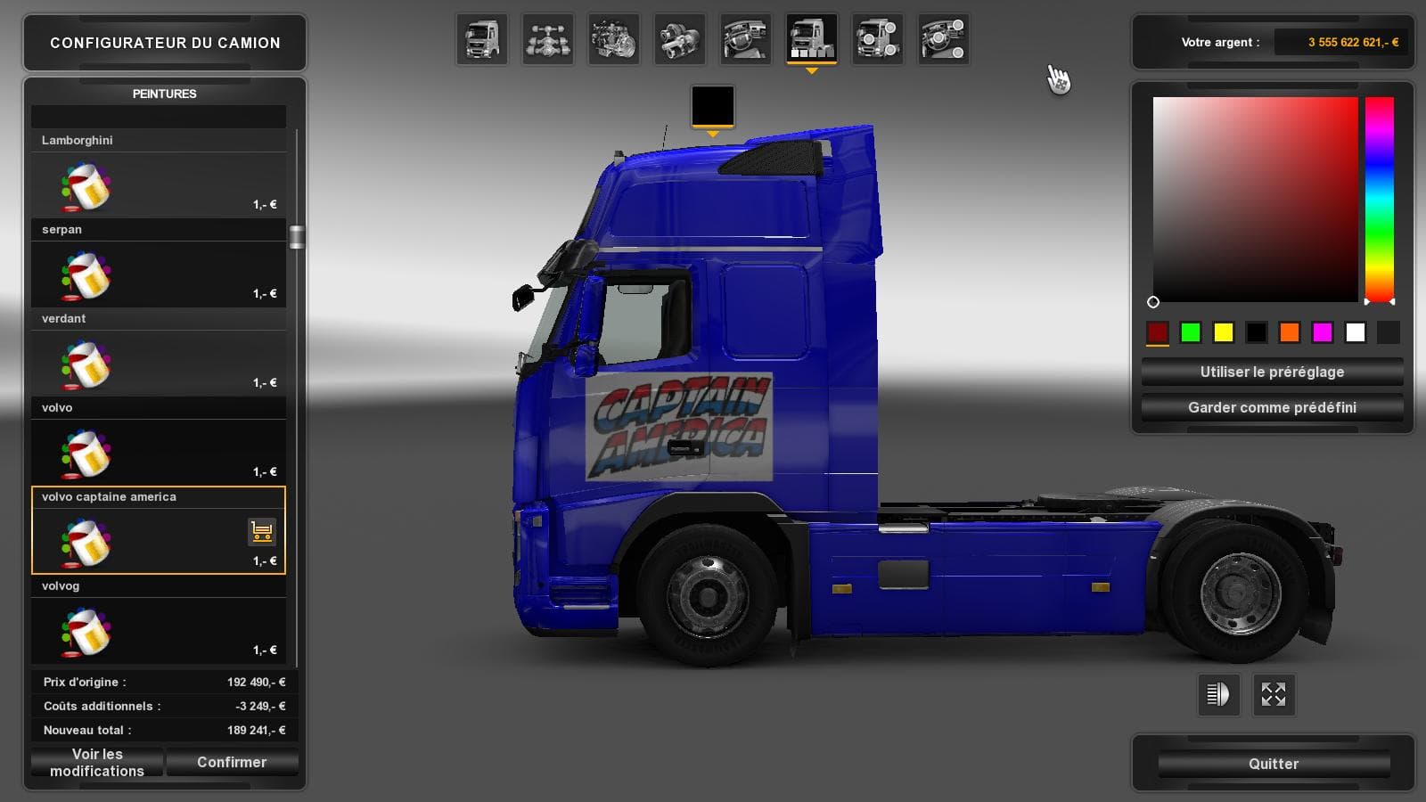 CAPTAINE AMERICA 1.22.X – Skins mod for Euro Truck Simulator 2