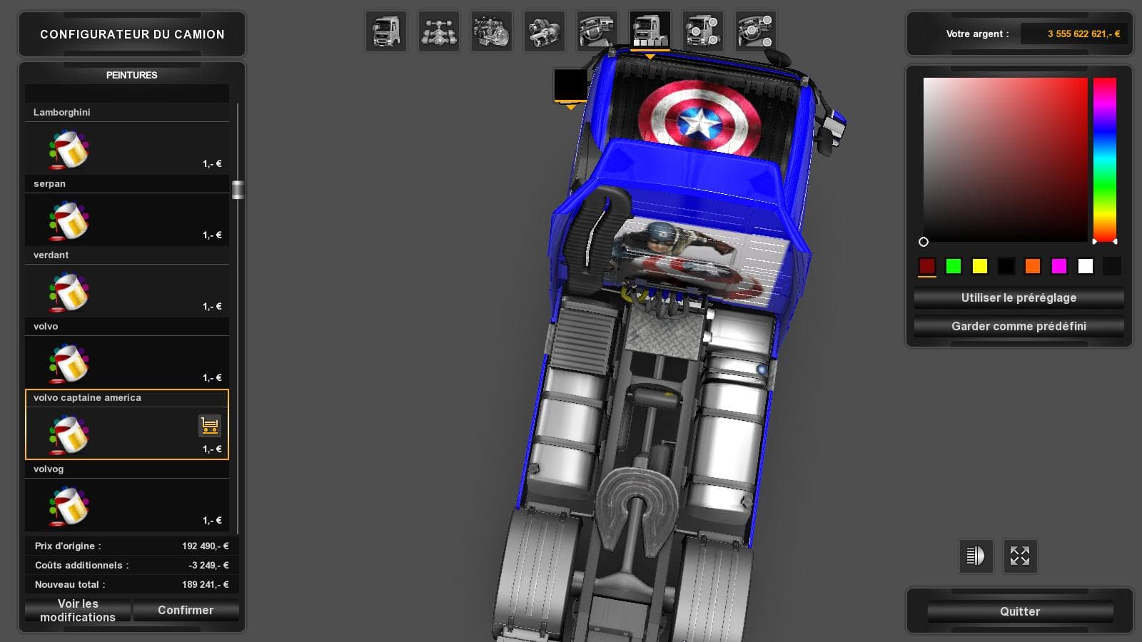 CAPTAINE AMERICA 1.22.X - ETS2 mods download – skins screenshot 2