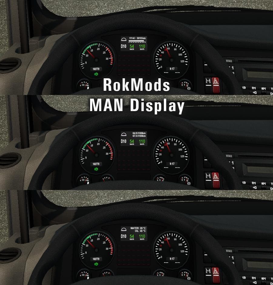 ROKMODS MAN DISPLAY 1.22 – Parts mod for Euro Truck Simulator 2