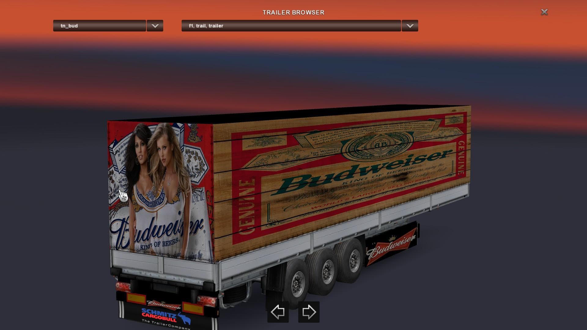 BUDWEISER 1.22 – Trailers mod for Euro Truck Simulator 2