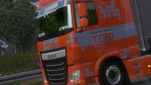 DAF XF EURO6 TOBI TRANSPORT SKIN 1.22 - ETS2 mods download – skins screenshot 2
