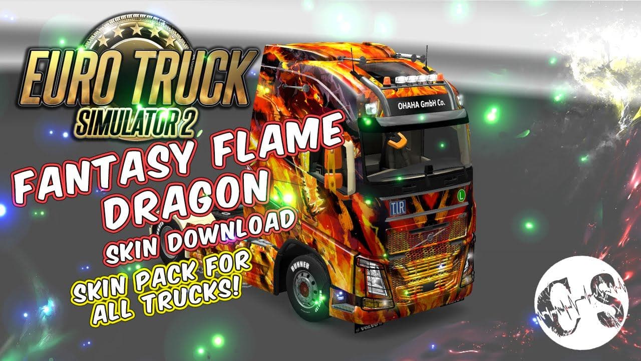 FANTASY FLAME DRAGON SKIN PACK FOR ALL TRUCKS – Skins mod for Euro Truck Simulator 2