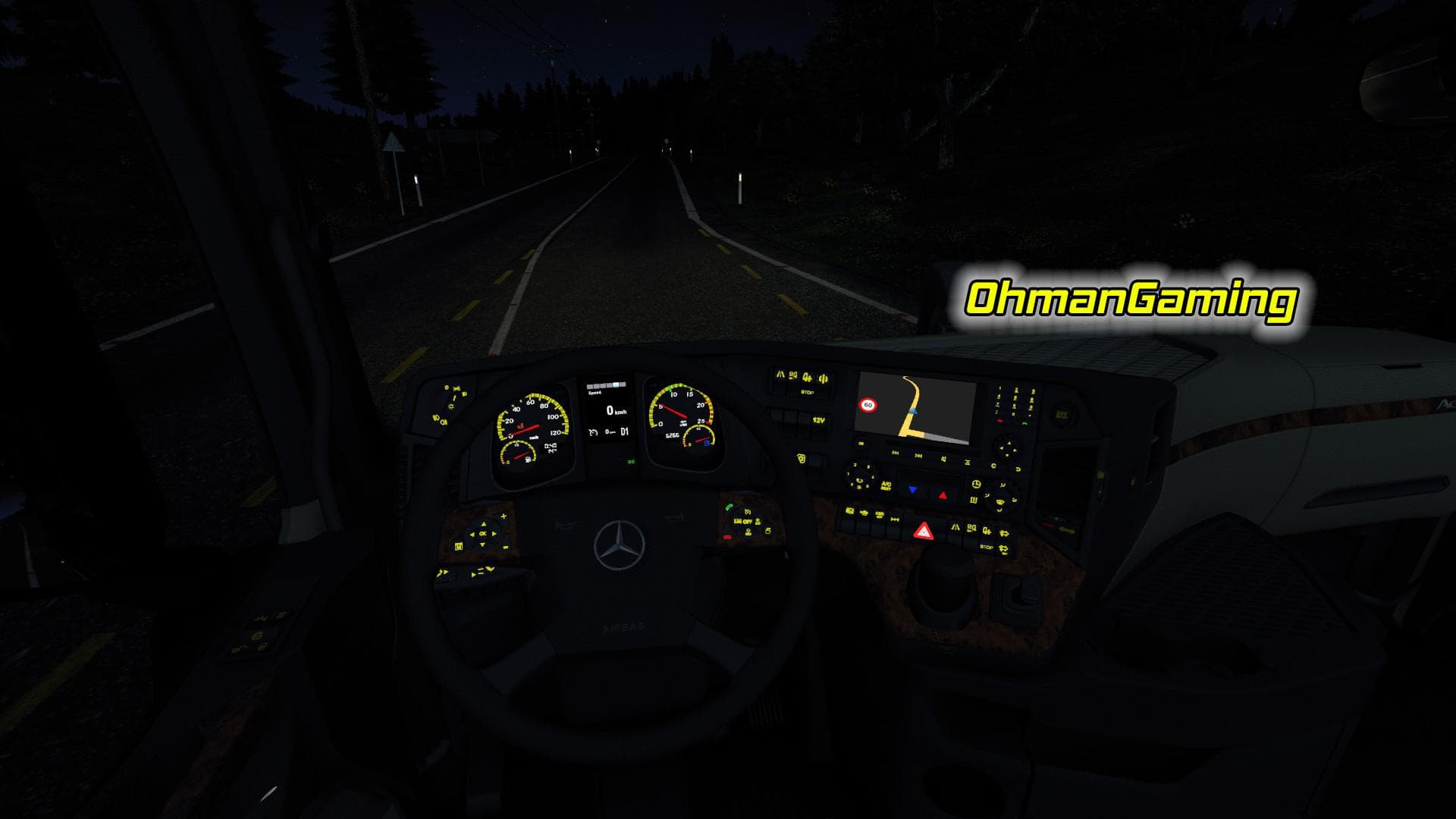 MB MP4 GREEN AND YELLOW DASHBOARD 1.22.X - ETS2 mods download – other screenshot 2