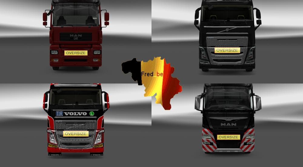 OVERSIZE SIGN FOR ALL TRUCKS (UPDATE) 1.22.X – Parts mod for Euro Truck Simulator 2