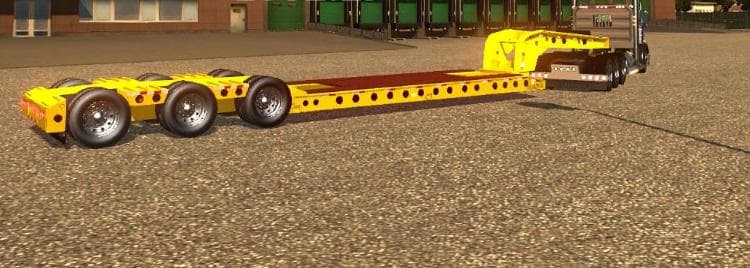 KENWORTH W900L WITH AMERICAN TRI-AXLE LOWBOY - ETS2 mods download – trailers screenshot 2