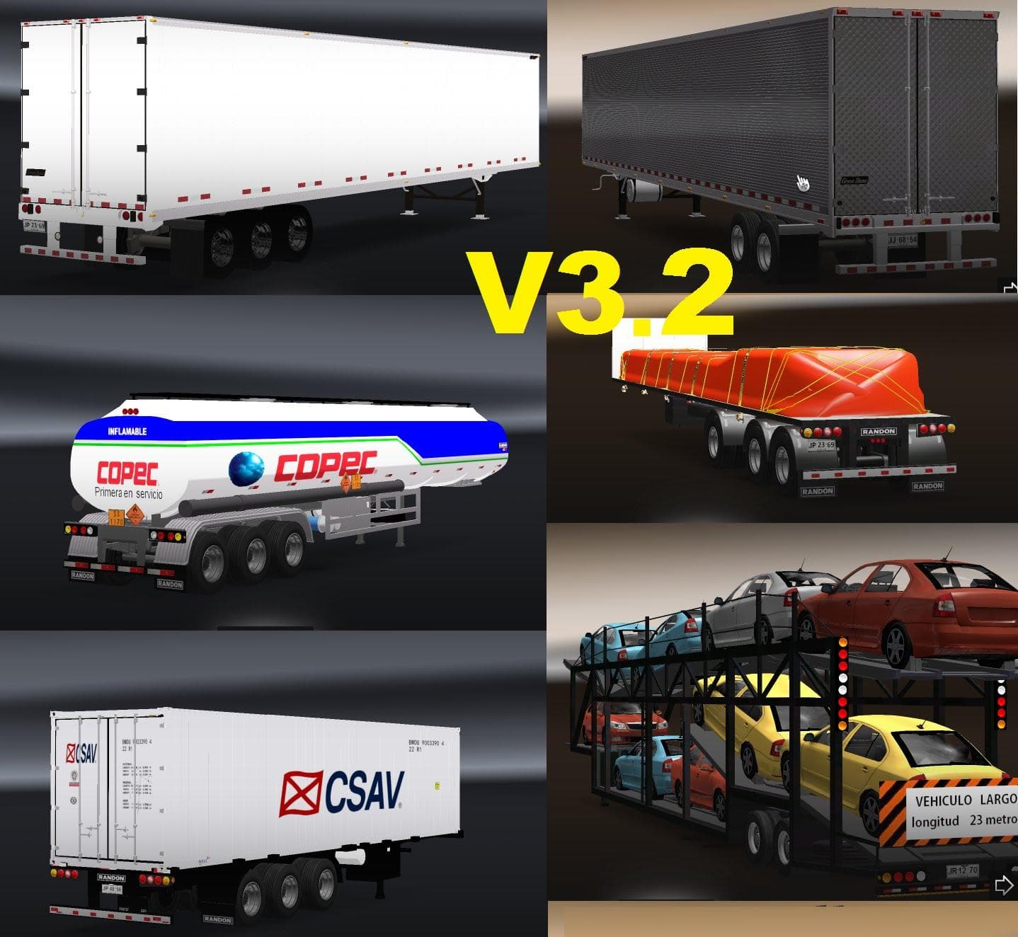 CHILEAN TRAILERS PACK V3.2 – Trailers mod for Euro Truck Simulator 2