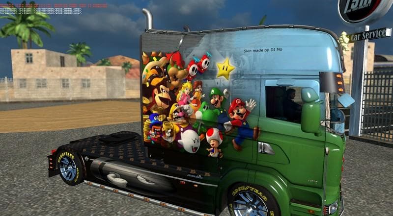 SUPER MARIO SCANIA RJL 1.22.X – Skins mod for Euro Truck Simulator 2