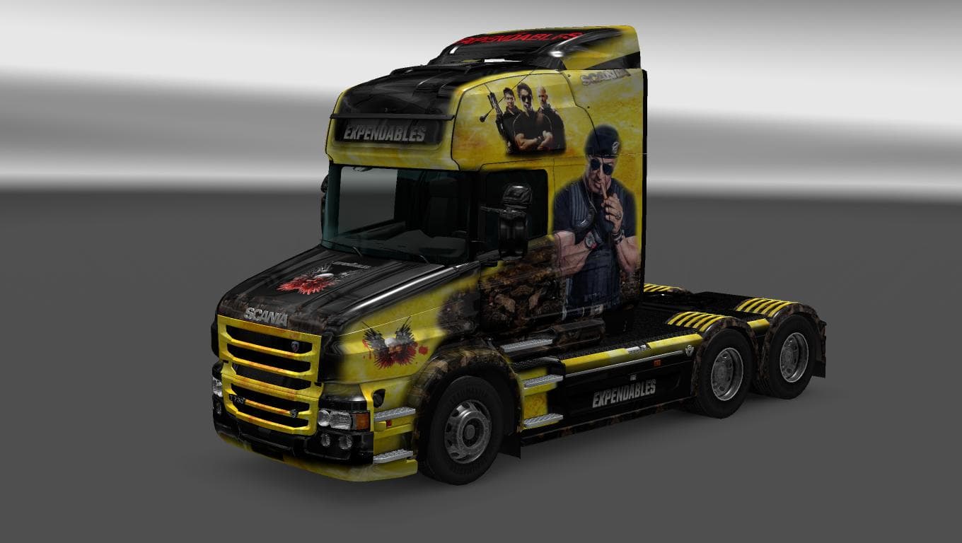 SCANIA T RJL THE EXPENDABLES SKIN 1.22 – Skins mod for Euro Truck Simulator 2