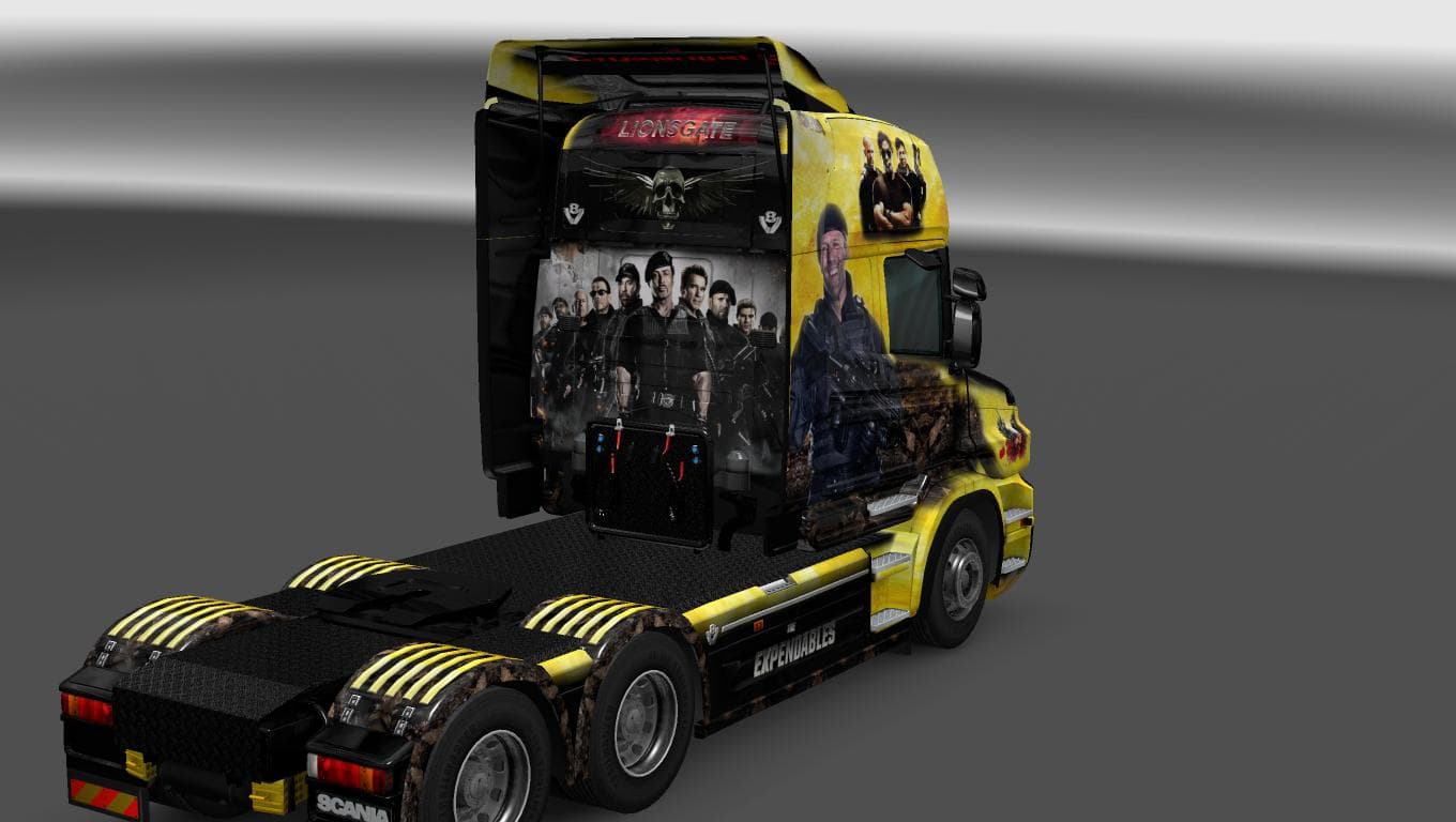 SCANIA T RJL THE EXPENDABLES SKIN 1.22 - ETS2 mods download – skins screenshot 2