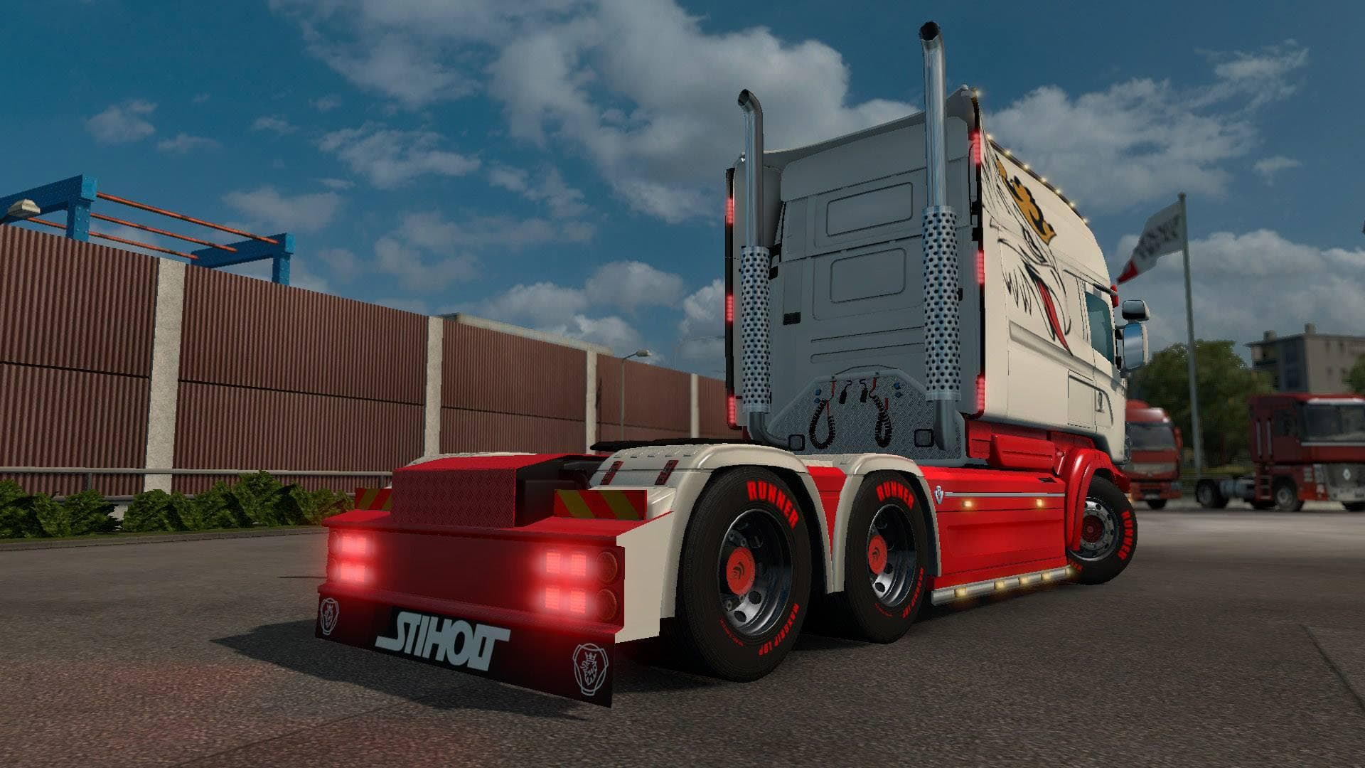 SCANIA RJL RED AND WHITE SKIN - ETS2 mods download – skins screenshot 2