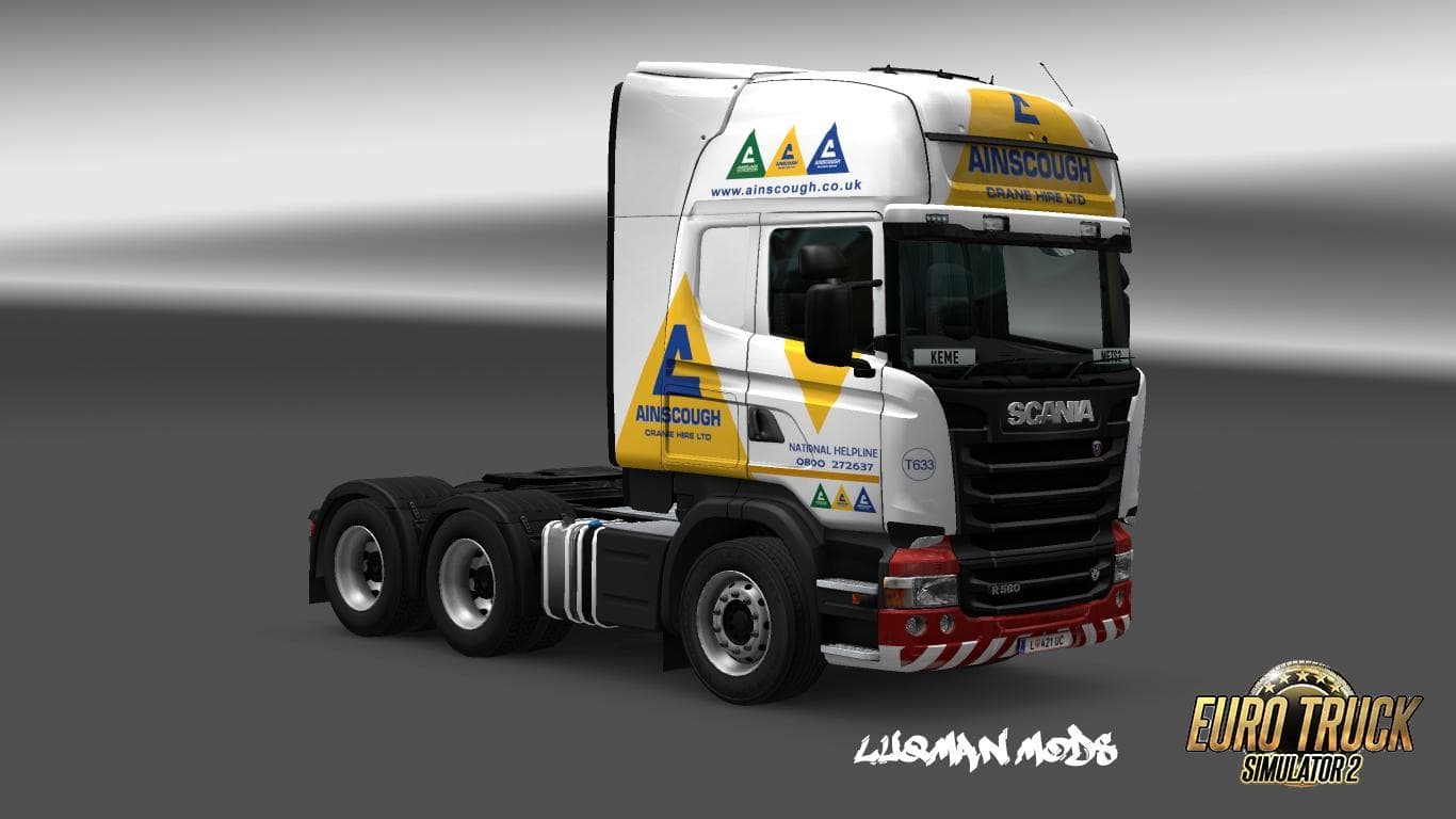 SCANIA STREAMLINE RJL AINSCOUGH CRANE HIRE SKIN 1.22.XX - ETS2 mods download – skins screenshot 2