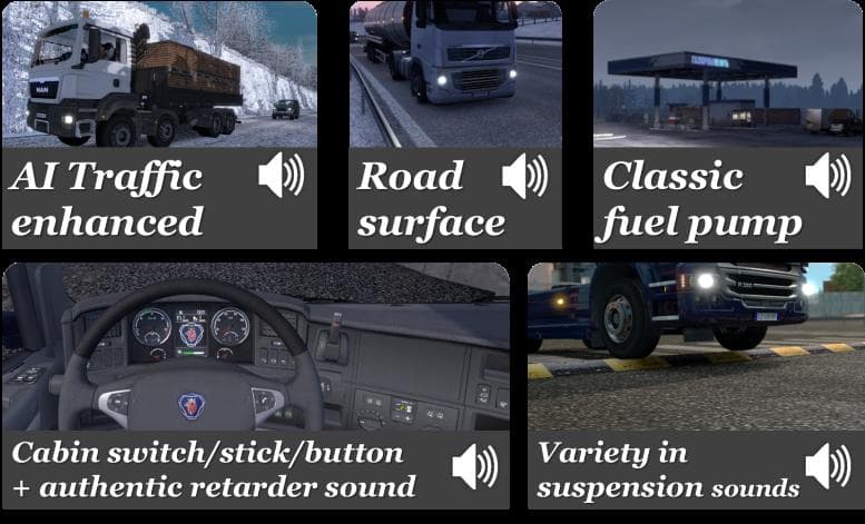SOUND FIXES PACK 11.11.1 - ETS2 mods download – sounds screenshot 2