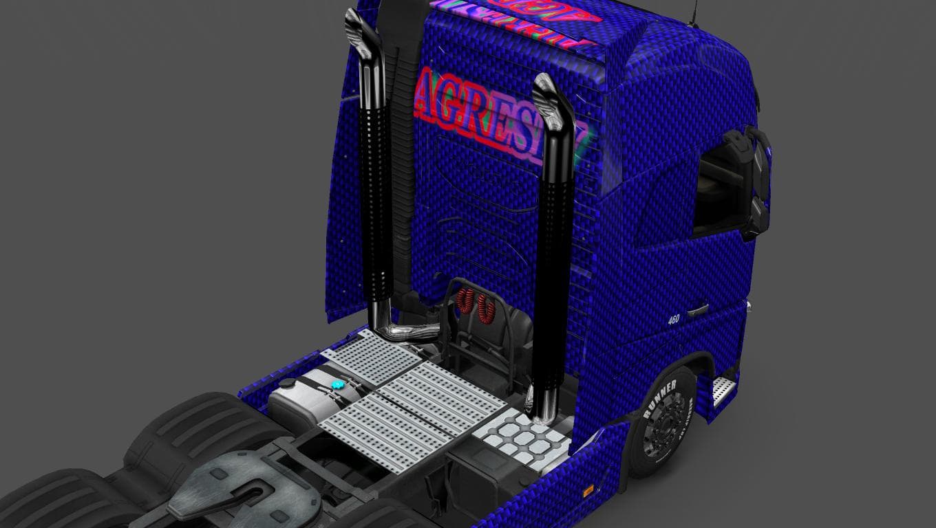 VOLVO FH 2013 BLUE CARBON SKIN 1.22 - ETS2 mods download – skins screenshot 2