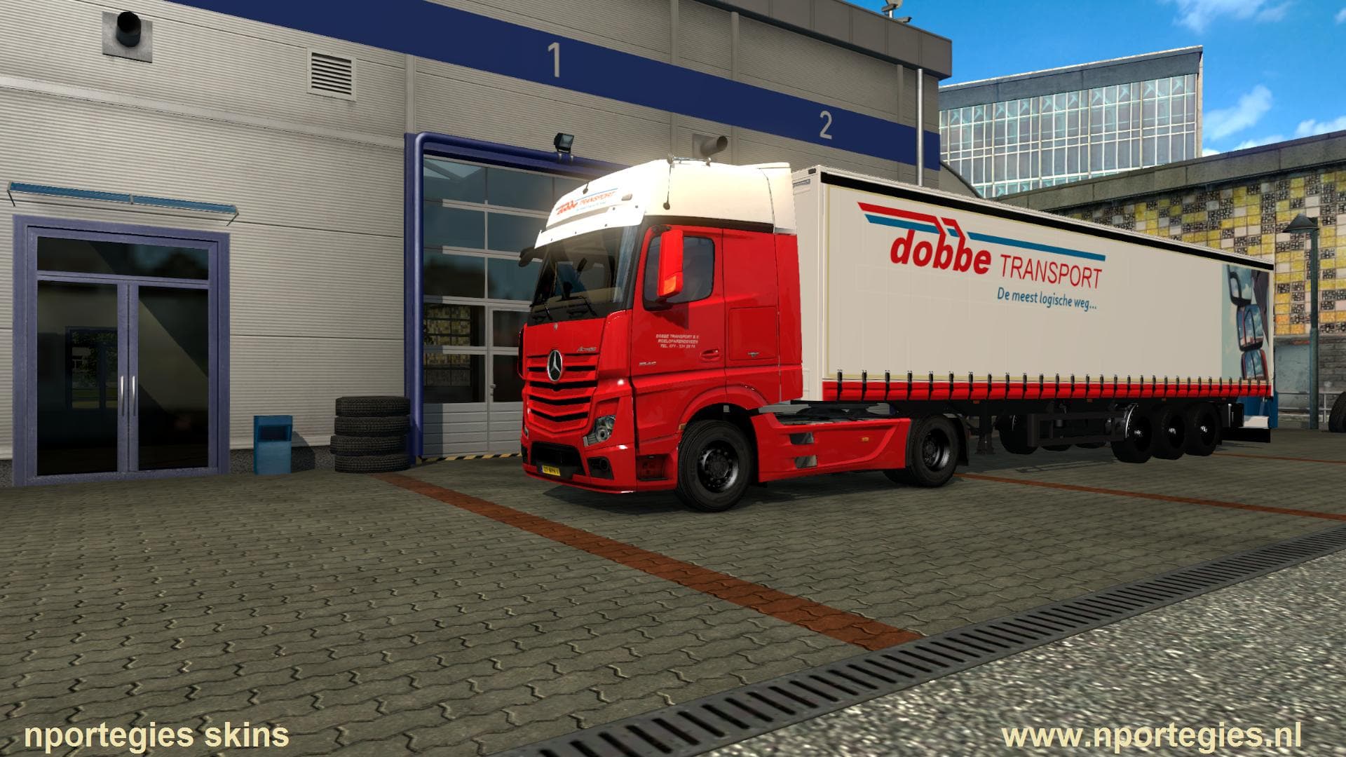 MB ACTROS MP4 - DOBBE TRANSPORT - ETS2 mods download – skins screenshot 2