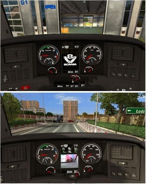ON-BOARD COMPUTER WITH VIDEO FOR SCANIA V3.3 – Parts mod for Euro Truck Simulator 2