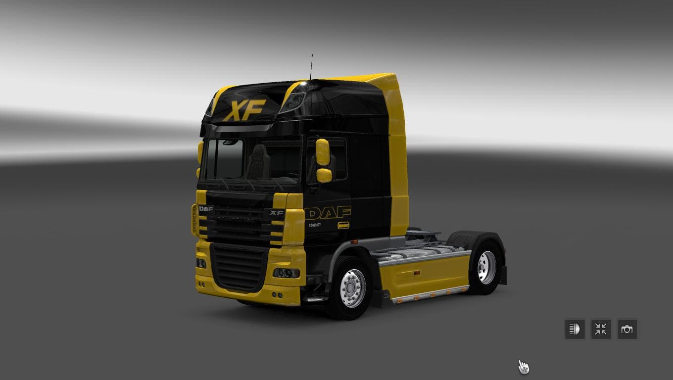 DAF XF BLACK AND YELLOW SKIN – Skins mod for Euro Truck Simulator 2