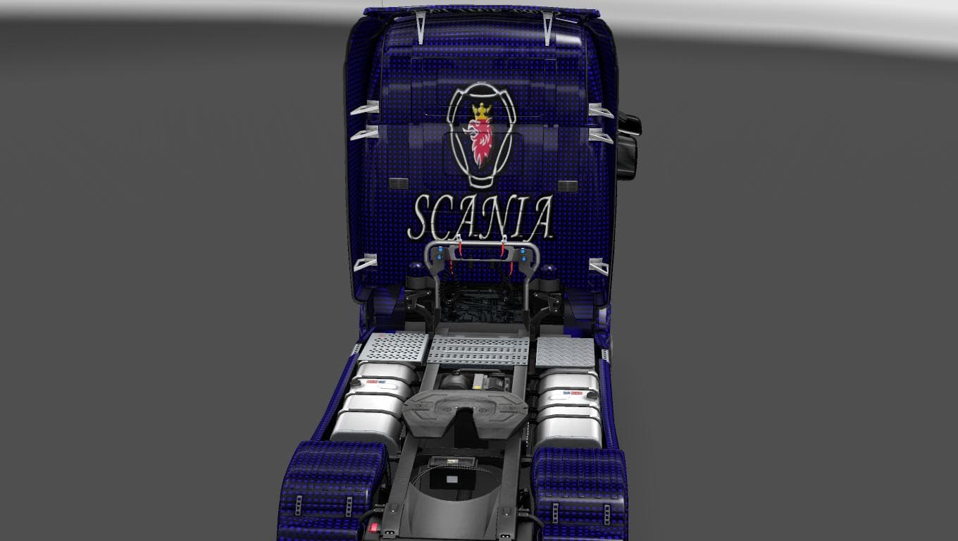 SCANIA STREAMLINE BLUE CARBON SKIN - ETS2 mods download – skins screenshot 2
