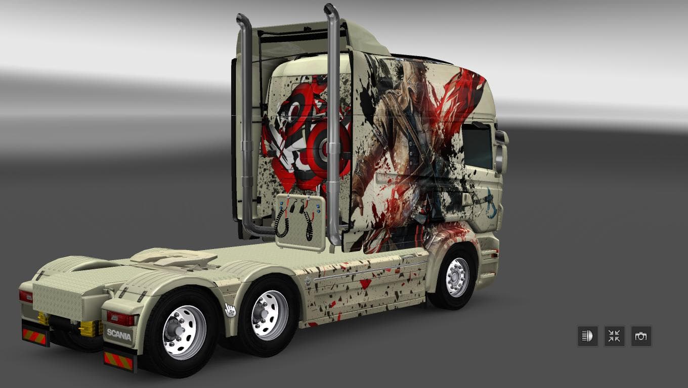 SCANIA RS RJL LONGLINE ASSASSINS CREED SKIN - ETS2 mods download – skins screenshot 2