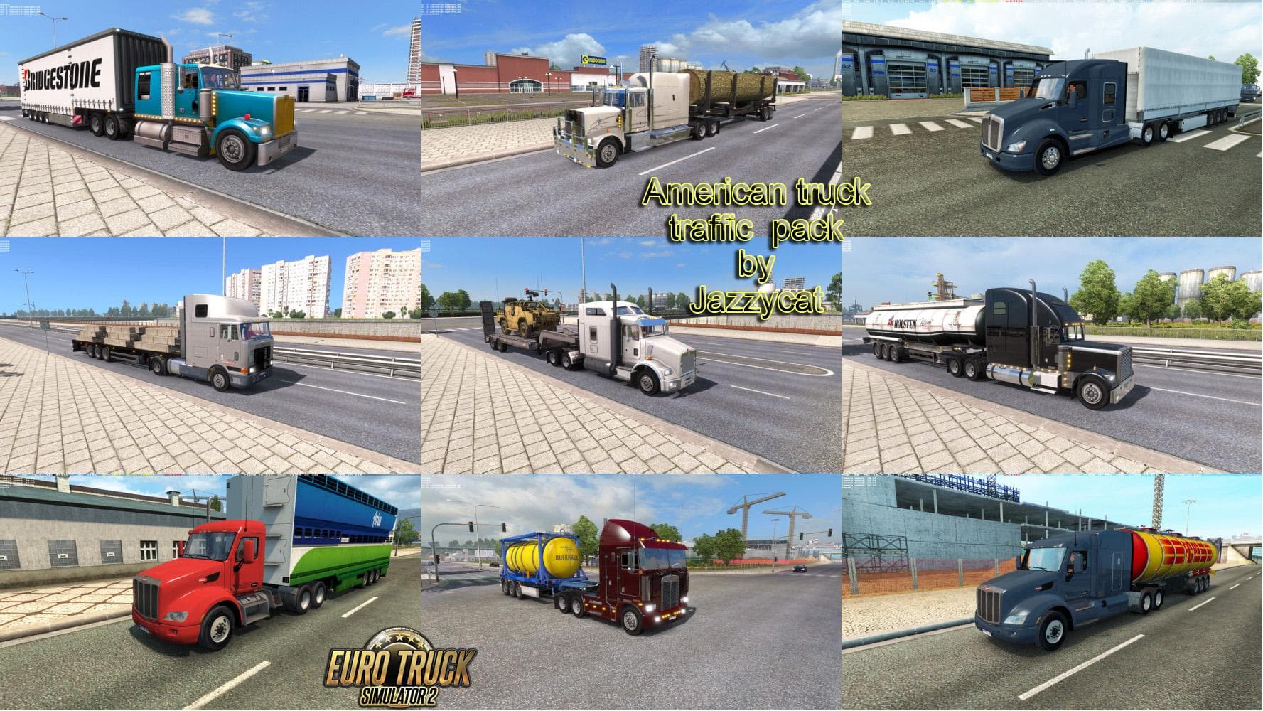 AMERICAN TRUCK TRAFFIC PACK BY JAZZYCAT V1.1 – Other mod for Euro Truck Simulator 2