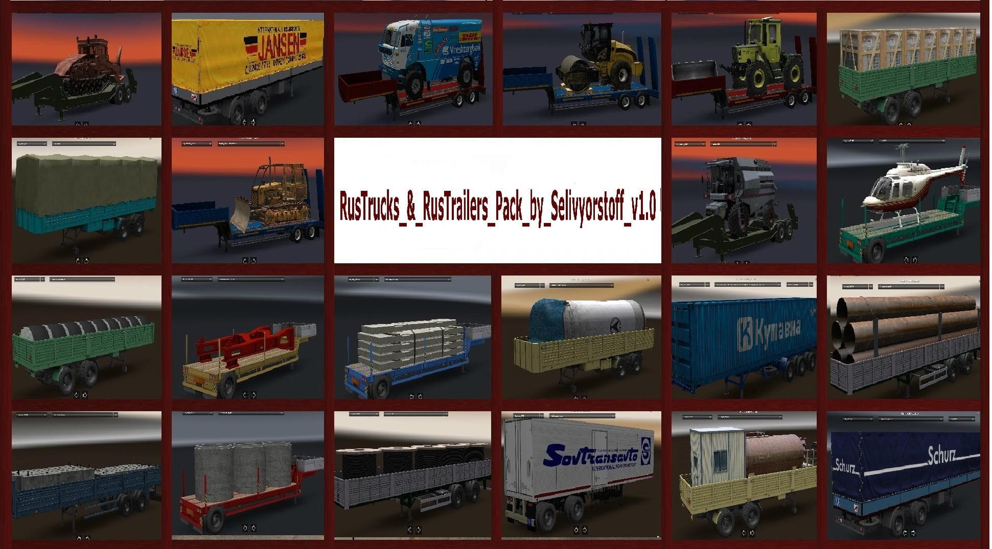 RUSSIAN TRUCK & TRAILERS PACK CORRECT LINK - ETS2 mods download – trucks screenshot 2