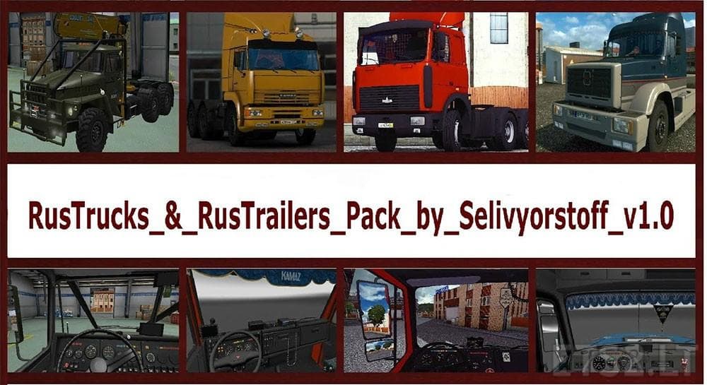RUSSIAN TRUCK & TRAILERS PACK 1.22 – Trucks mod for Euro Truck Simulator 2