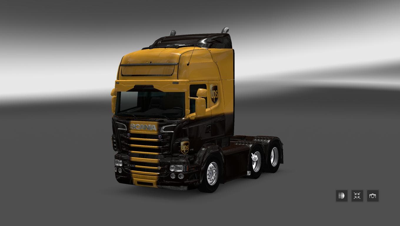 SCANIA RS RJL UPS SKIN – Skins mod for Euro Truck Simulator 2