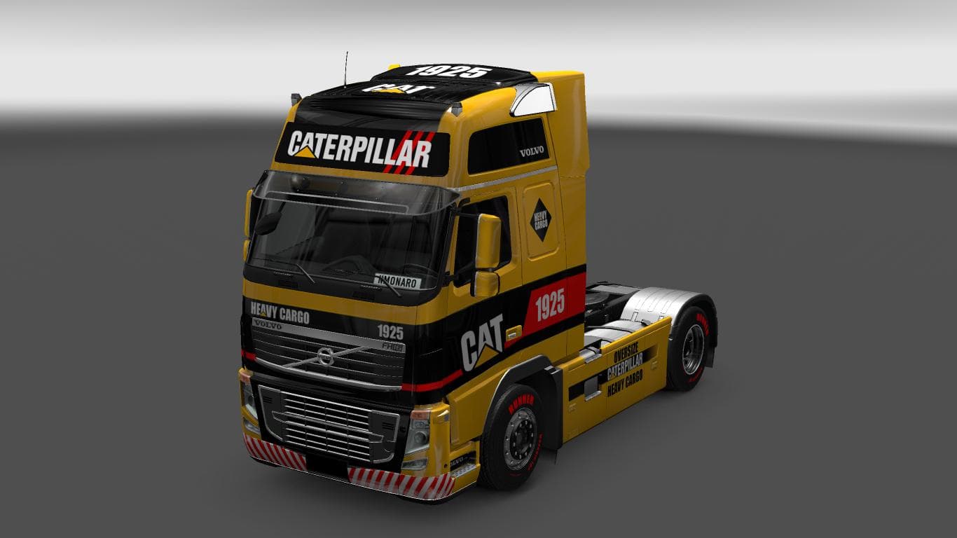 VOLVO FH16 (2009) CATERPILLAR 1925 SKIN - ETS2 mods download – skins screenshot 2