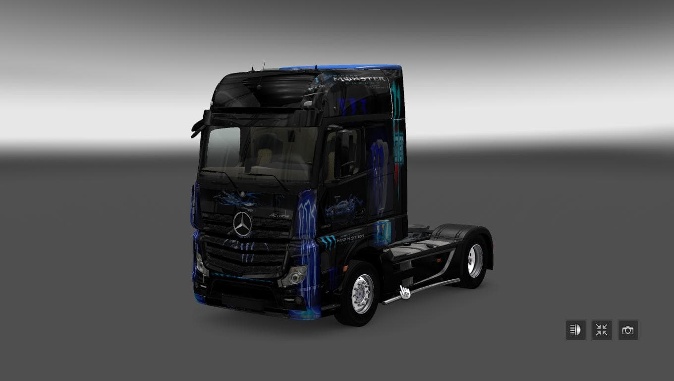 MERCEDES ACTROS MP4 BLUE MONSTER SKIN – Skins mod for Euro Truck Simulator 2