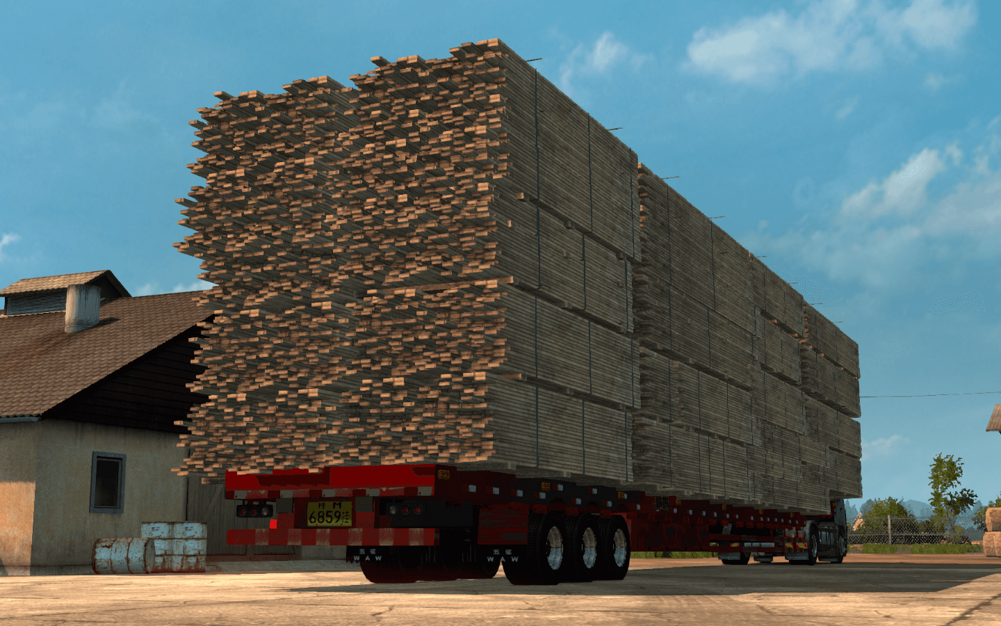 17.5 meters high and low in wood transportation – Trailers mod for Euro Truck Simulator 2