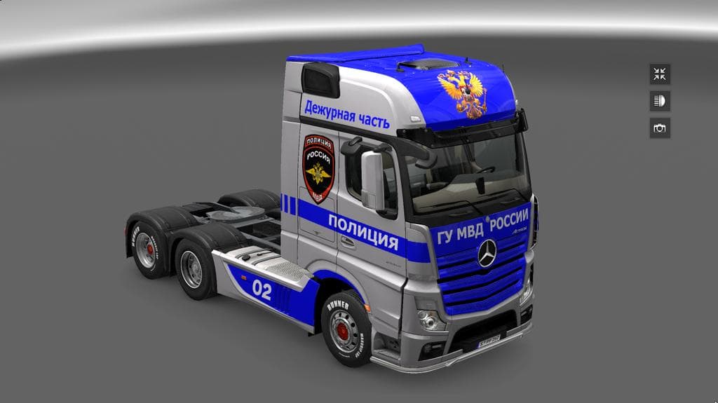 MERCEDES ACTROS MP4 POLICE SKIN – Skins mod for Euro Truck Simulator 2
