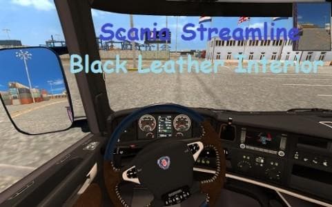 SCANIA STREAMLINE BLACK LEATHER INTERIOR – Other mod for Euro Truck Simulator 2