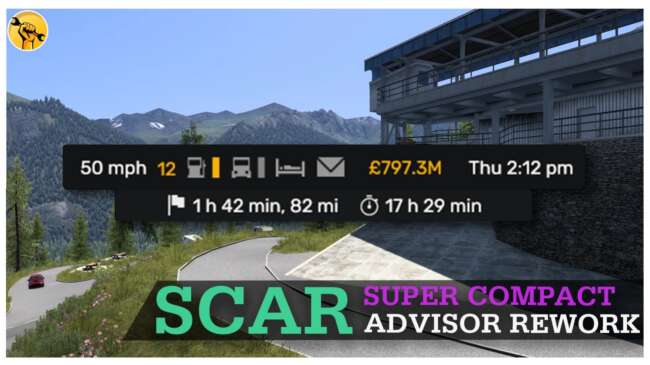 SCAR - Super Compact Route Advisor v1.60 – Parts mod for Euro Truck Simulator 2