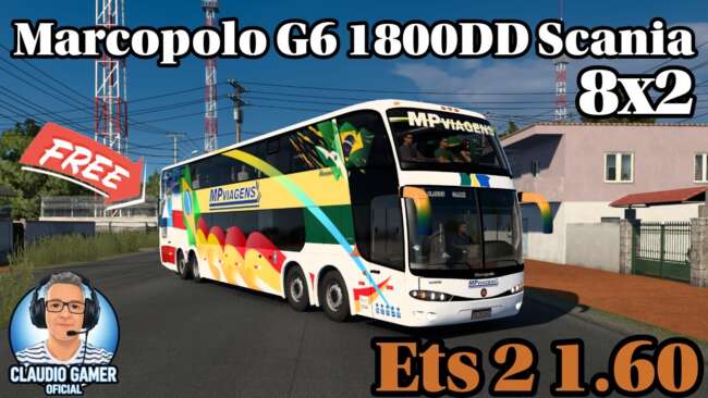 Marcopolo G6 1800 DD Scania 8X2 Ets2 1.60 – Trucks mod for Euro Truck Simulator 2