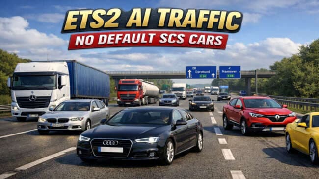 AI Traffic No Default SCS Cars v1.2 – Other mod for Euro Truck Simulator 2