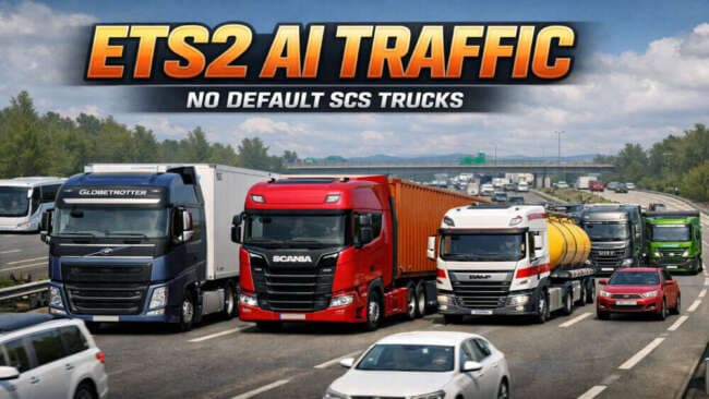 AI Traffic No Default SCS Trucks v1.2 – Other mod for Euro Truck Simulator 2