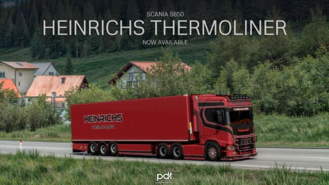Scania S650 Heinrichs Thermoliner v8.0 1.59 – Parts mod for Euro Truck Simulator 2