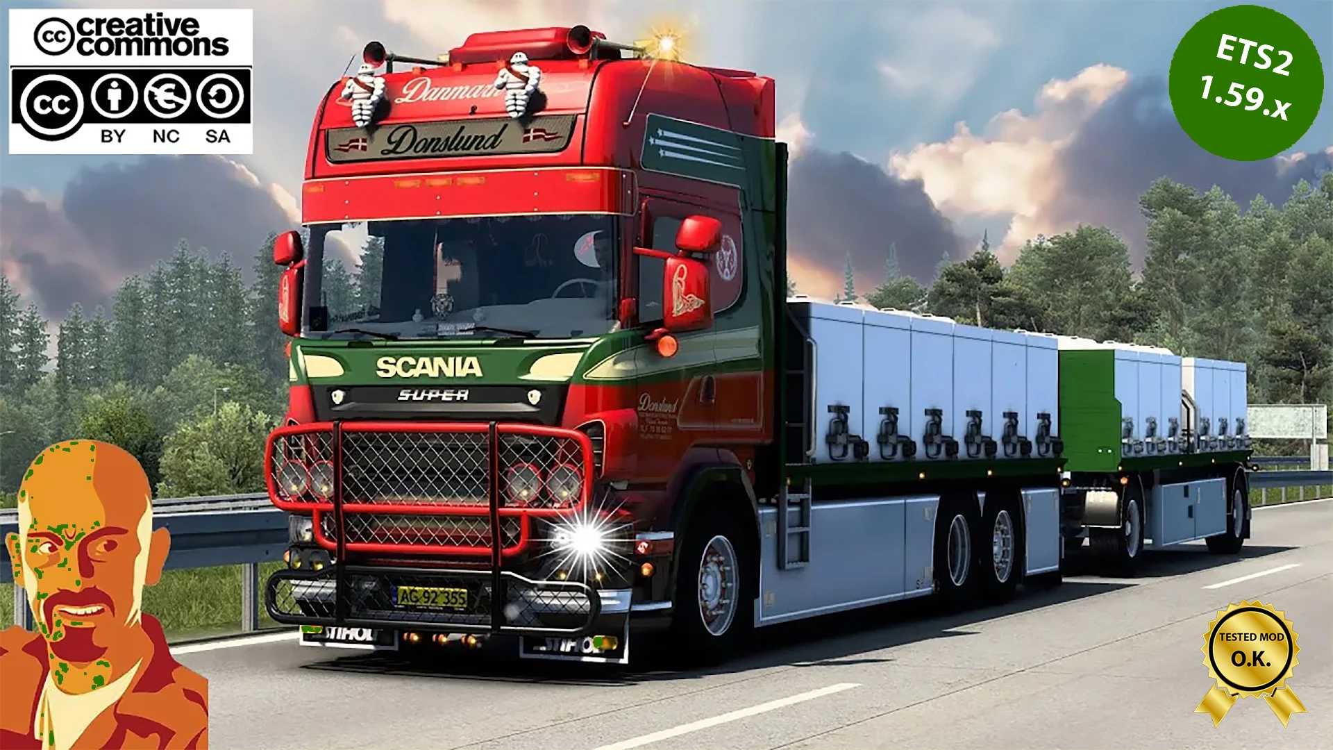 SCANIA R560 DONSLUND + TRAILER v6.0 1.59.x ETS2 - Euro Truck Simulator 2 Mods | American Truck Simulator Mods – Trailers mod for Euro Truck Simulator 2