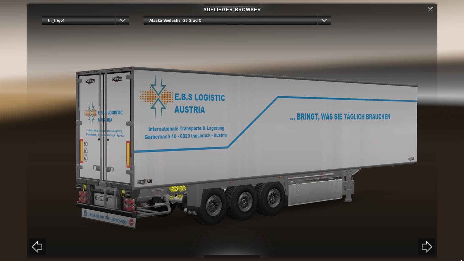 EBS LOGISTIC ASTRIA TRAILER – Trailers mod for Euro Truck Simulator 2