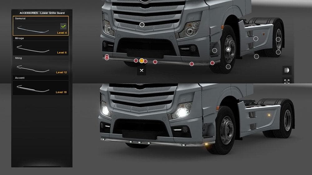 Mercedes Actros MP4 2014 Samurai Bottom Bar – Parts mod for Euro Truck Simulator 2