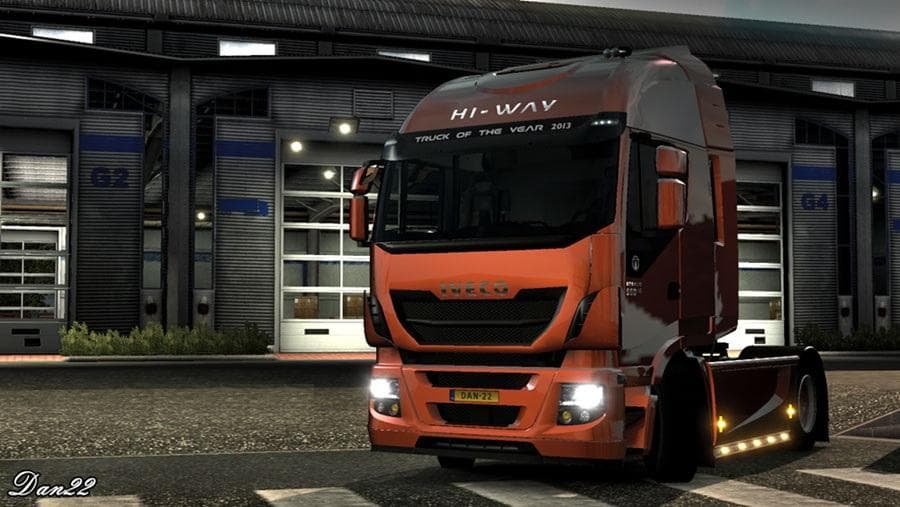 Black Headlights for Iveco Hi-way – Parts mod for Euro Truck Simulator 2