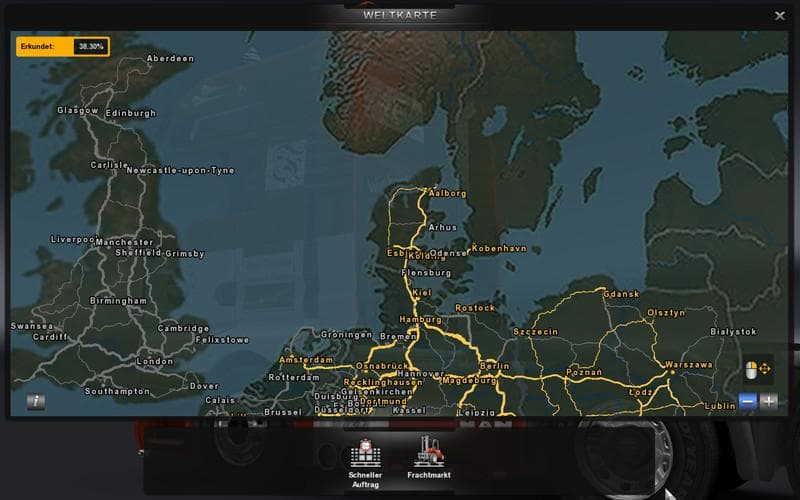 Europamap in color mirt Scandinavien DLC – Maps mod for Euro Truck Simulator 2