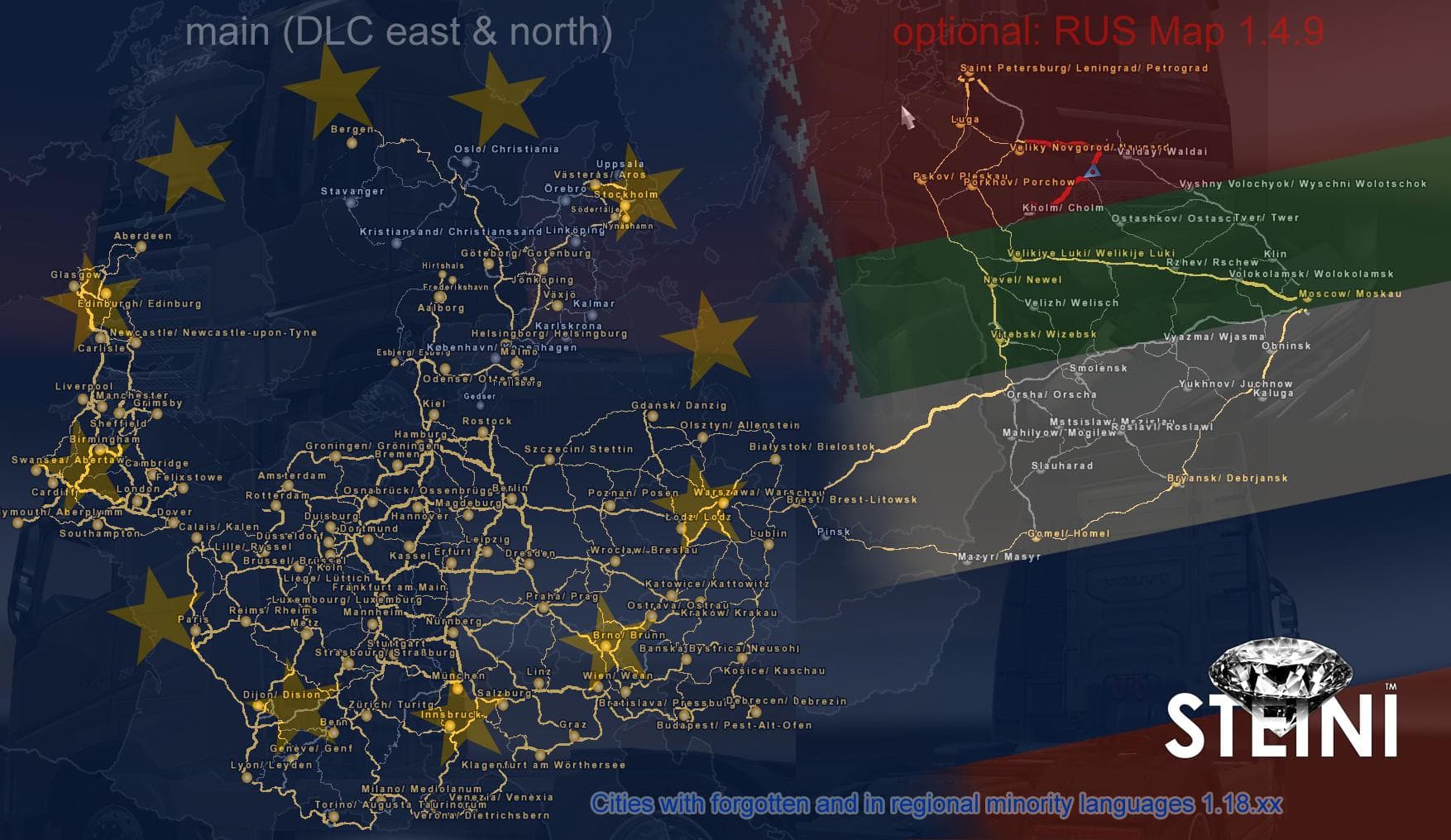 Forgotten City Names – Maps mod for Euro Truck Simulator 2